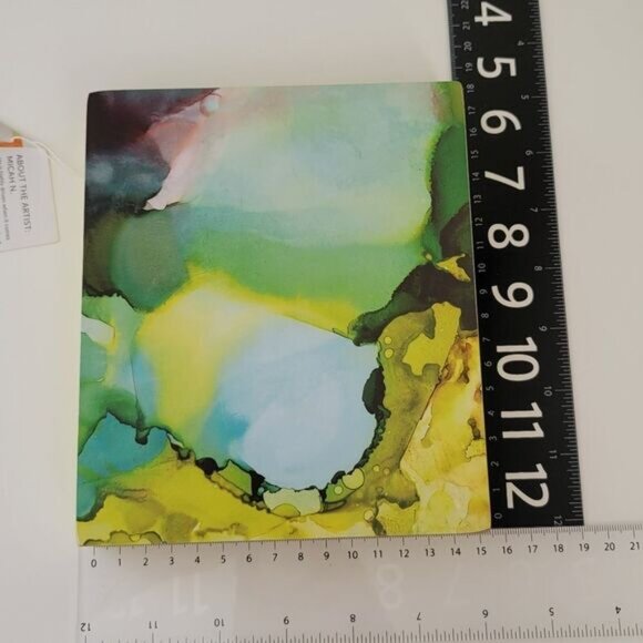 Art Box Signs Primitives By Kathy Set Of 2 Green Abstract Box Signs #0376 - Picture 8 of 8